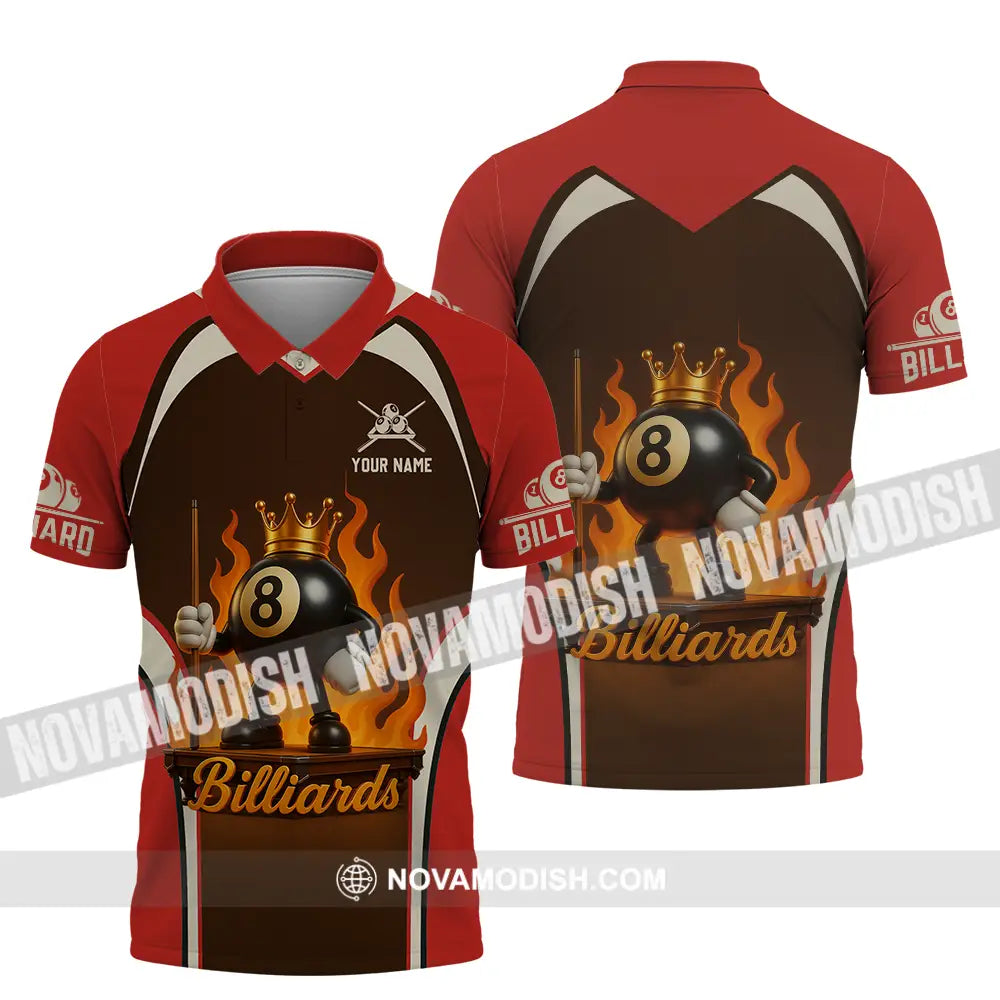 Unisex Shirt - Custom Fire Billiard Shirt Polo Shirt / S T-shirt