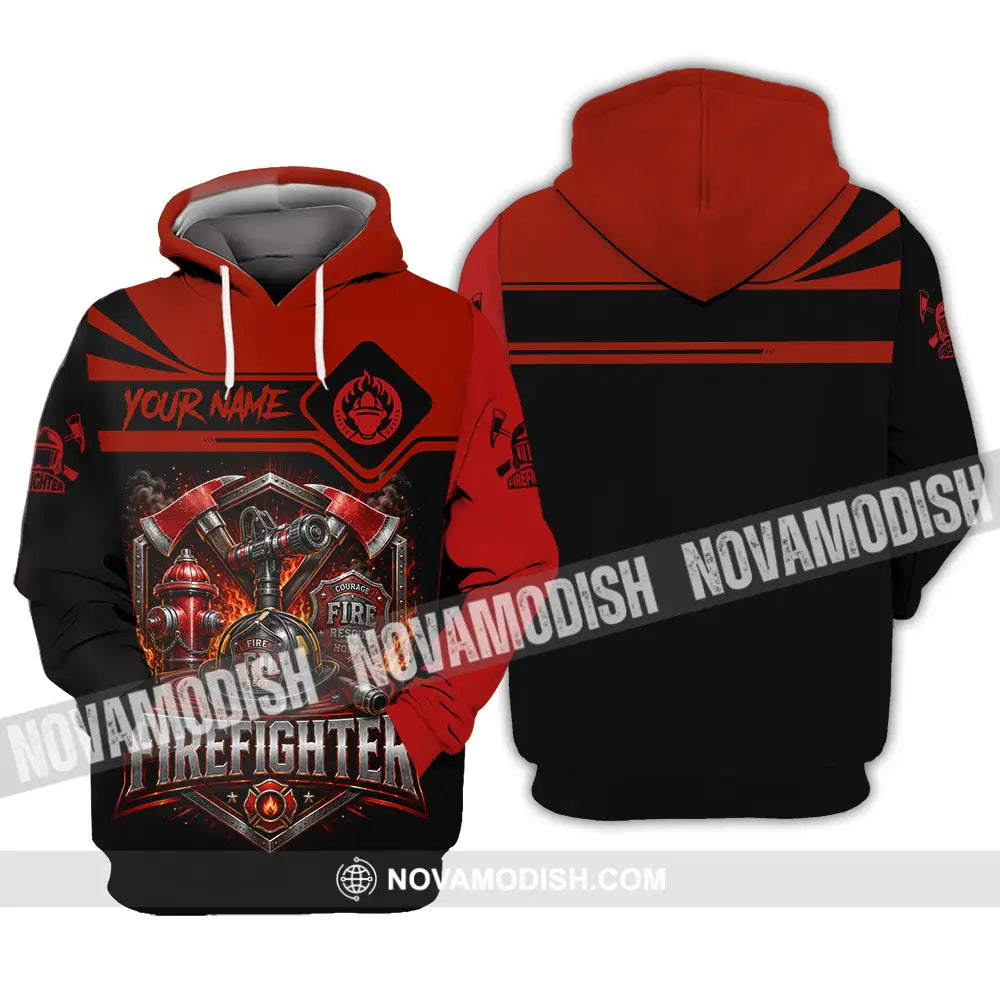 Unisex Shirt - Custom Fire Fighter Shirt - Hoodie / S - T-shirt