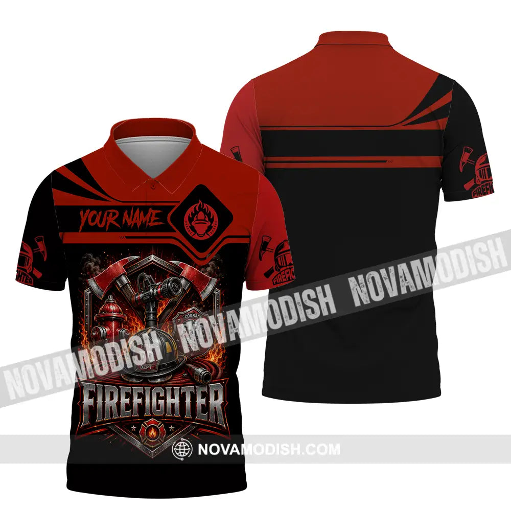 Unisex Shirt - Custom Fire Fighter Shirt - Polo Shirt / S - T-shirt