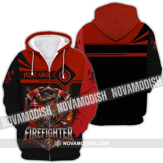 Unisex Shirt - Custom Fire Fighter Shirt - Zipper Hoodie / S - T-shirt