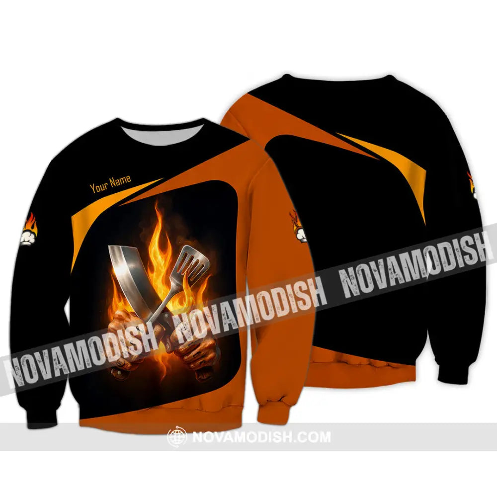 Unisex Shirt - Custom Fire Master Chef Shirt Long Sleeve / S T-shirt