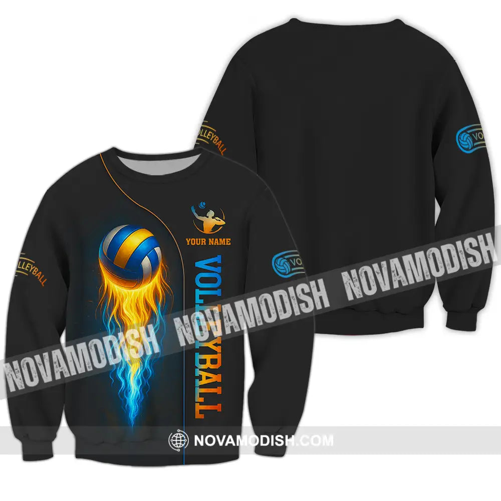Unisex Shirt - Custom Fire Volleyball Shirt Long Sleeve / S T-shirt