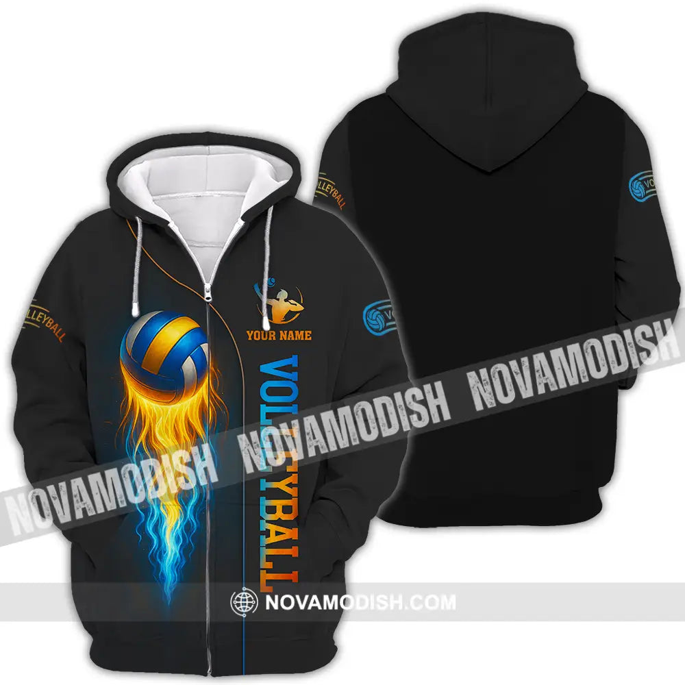 Unisex Shirt - Custom Fire Volleyball Shirt Zipper Hoodie / S T-shirt