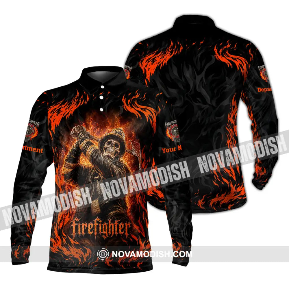 Unisex Shirt - Custom Firefighter Shirt - Long Sleeve Polo / S - T-shirt