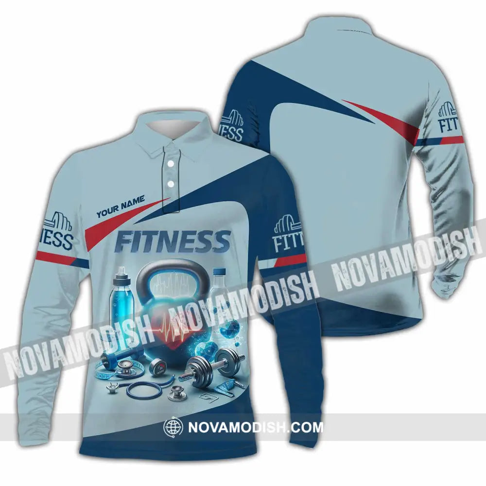 Unisex Shirt - Custom Fitness Shirt Long Sleeve Polo / S T-shirt