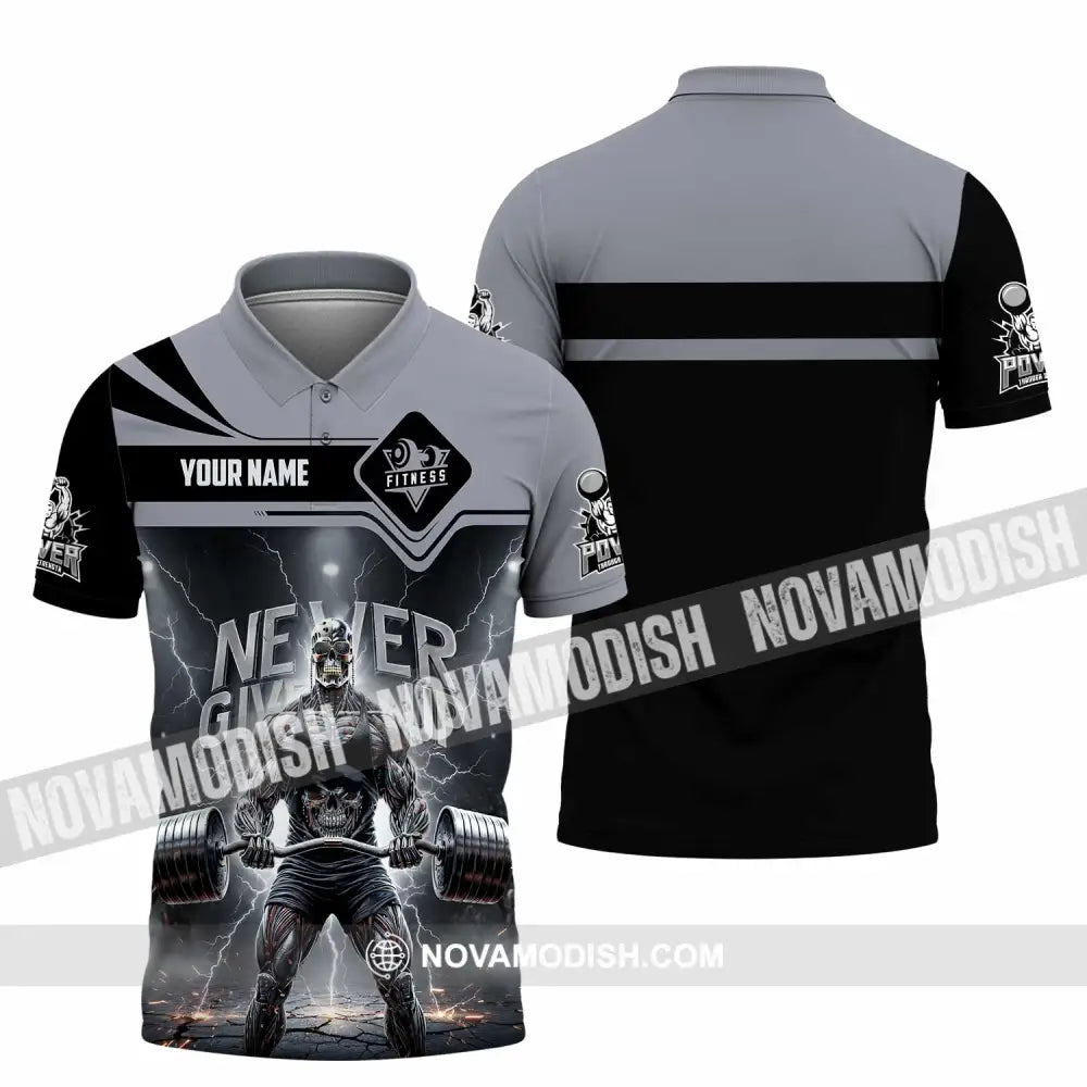 Unisex Shirt - Custom Fitness Never Give Up 3D Shirt Polo Shirt / S T-shirt