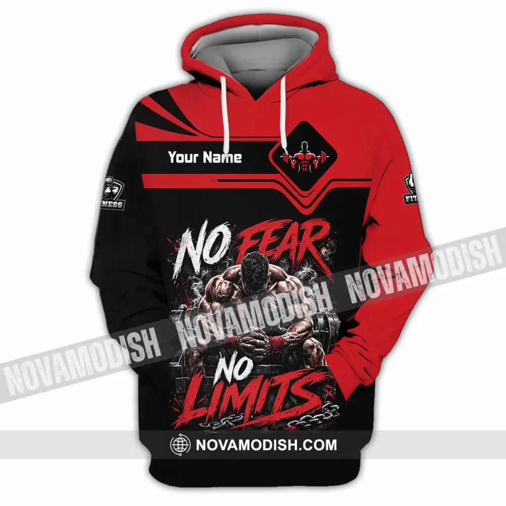Unisex Shirt - Custom Fitness No Fear No Limits Shirt - Hoodie / S - T-shirt