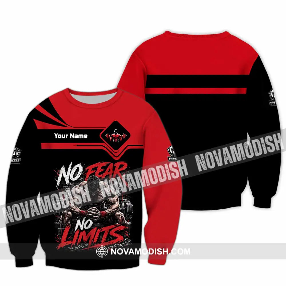 Unisex Shirt - Custom Fitness No Fear No Limits Shirt - Long Sleeve / S - T-shirt