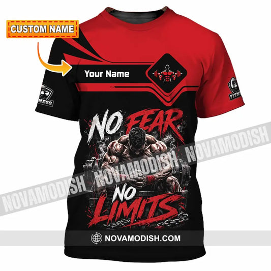 Unisex Shirt - Custom Fitness No Fear No Limits Shirt - T-shirt
