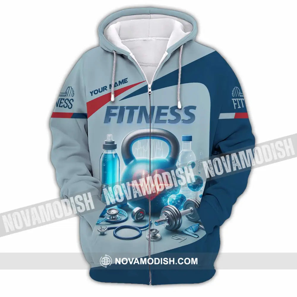Unisex Shirt - Custom Fitness Shirt Zipper Hoodie / S T-shirt