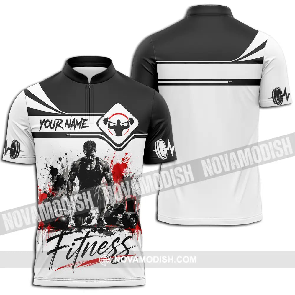 Unisex Shirt - Custom Fitness Shirt - Zipper Polo Shirt / S - T-shirt