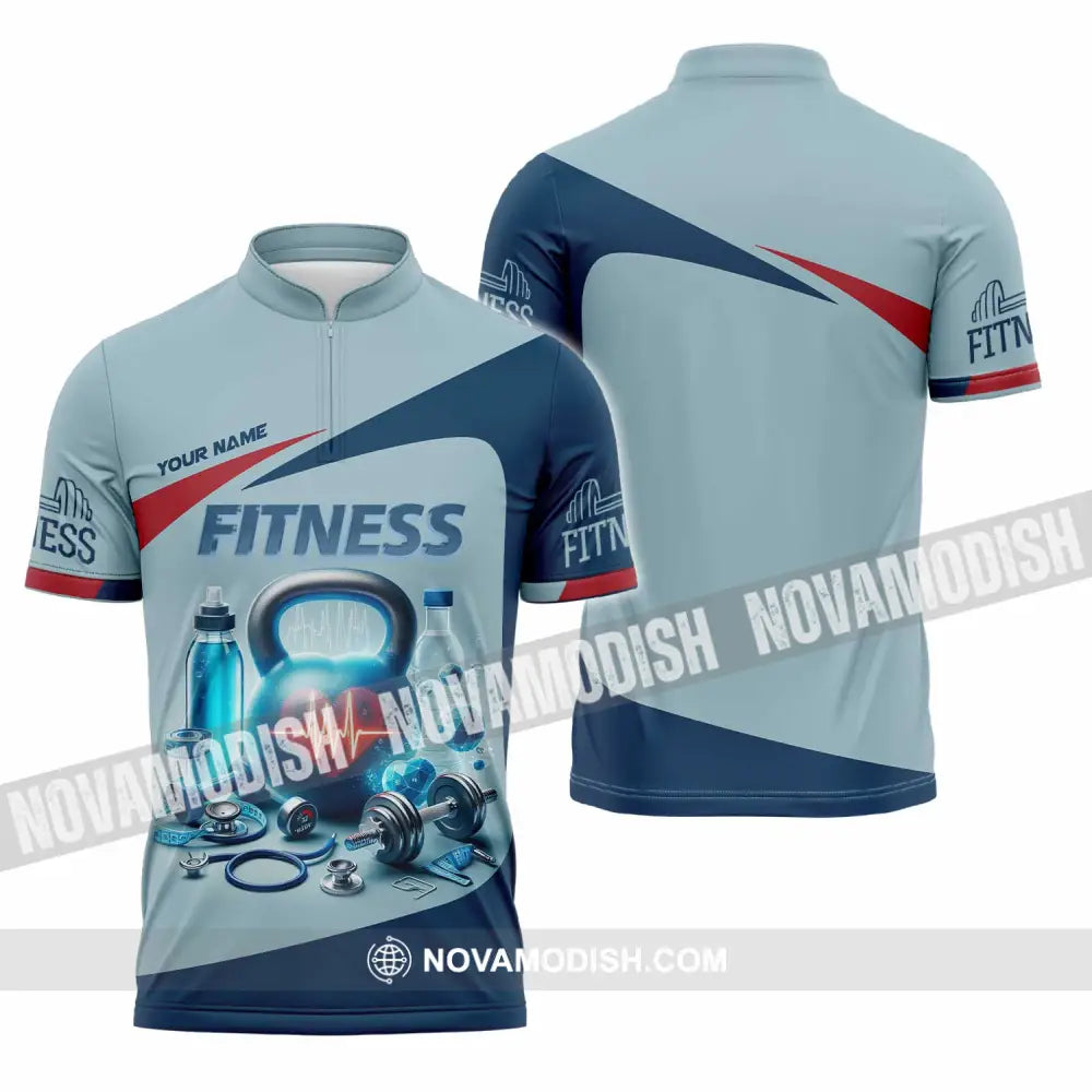 Unisex Shirt - Custom Fitness Shirt Zipper Polo Shirt / S T-shirt