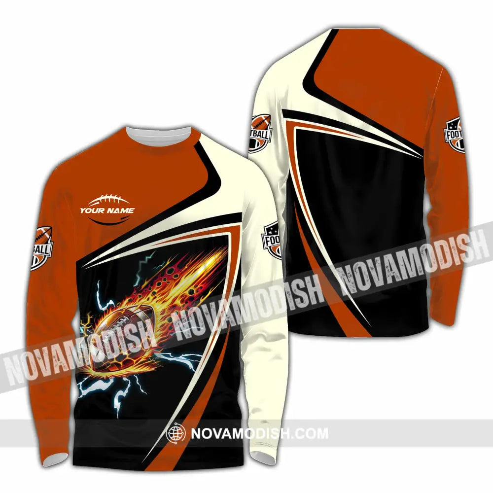 Unisex Shirt - Custom Football Fire Sport Shirt Long Sleeve Shirt / S T-shirt