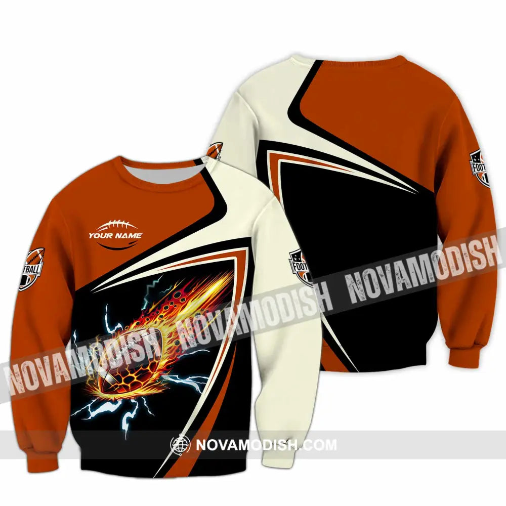 Unisex Shirt - Custom Football Fire Sport Shirt Long Sleeve / S T-shirt