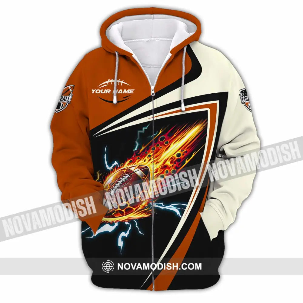 Unisex Shirt - Custom Football Fire Sport Shirt Zipper Hoodie / S T-shirt