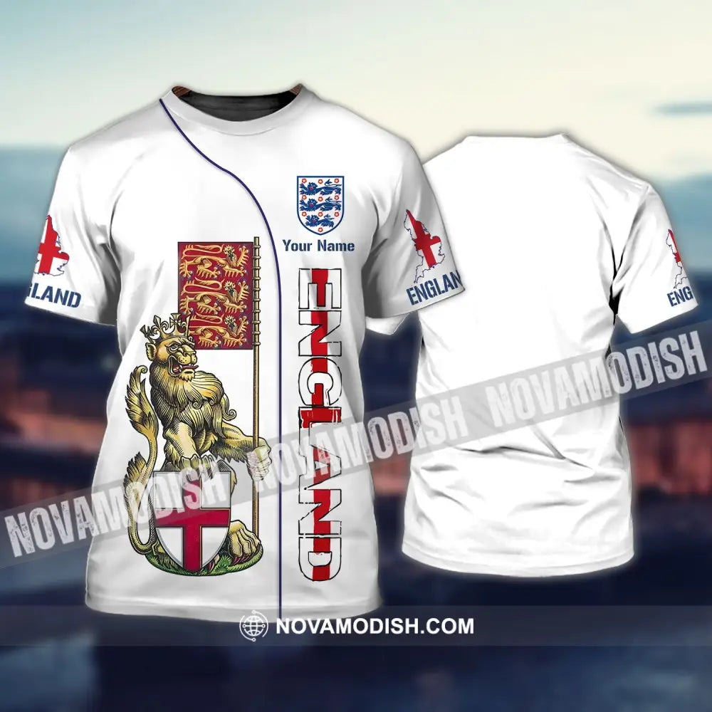 Unisex Shirt - Custom Football Name T-Shirt England The Three Lions Shirt T-shirt