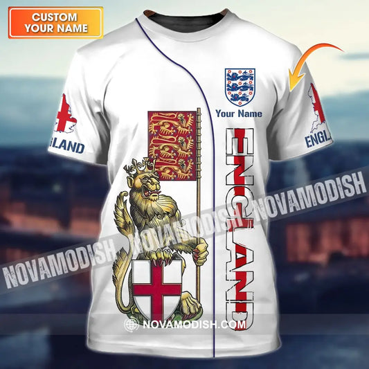Unisex Shirt - Custom Football Name T-Shirt England The Three Lions Shirt T-shirt