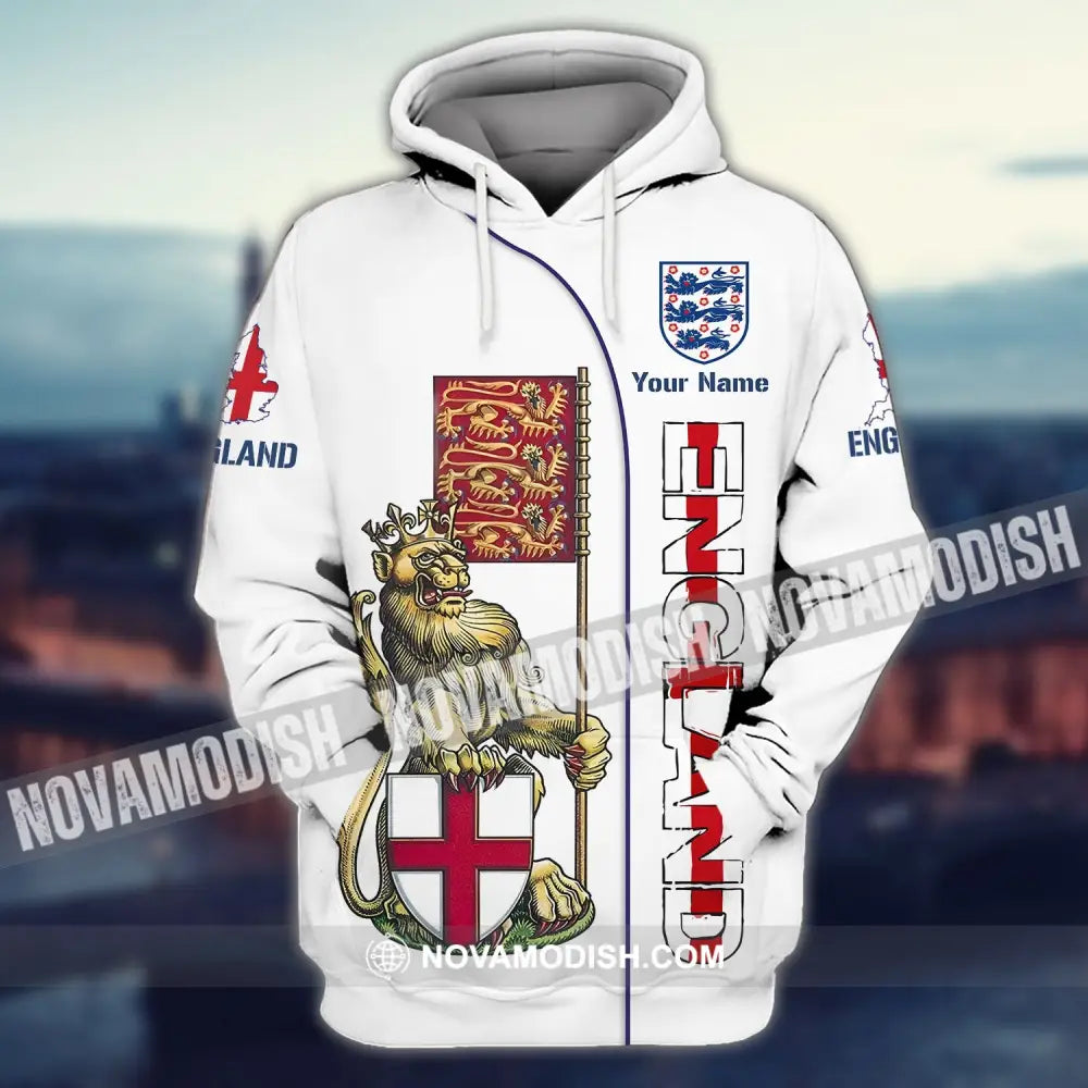 Unisex Shirt - Custom Football Name T-Shirt England The Three Lions Shirt Hoodie / S T-shirt