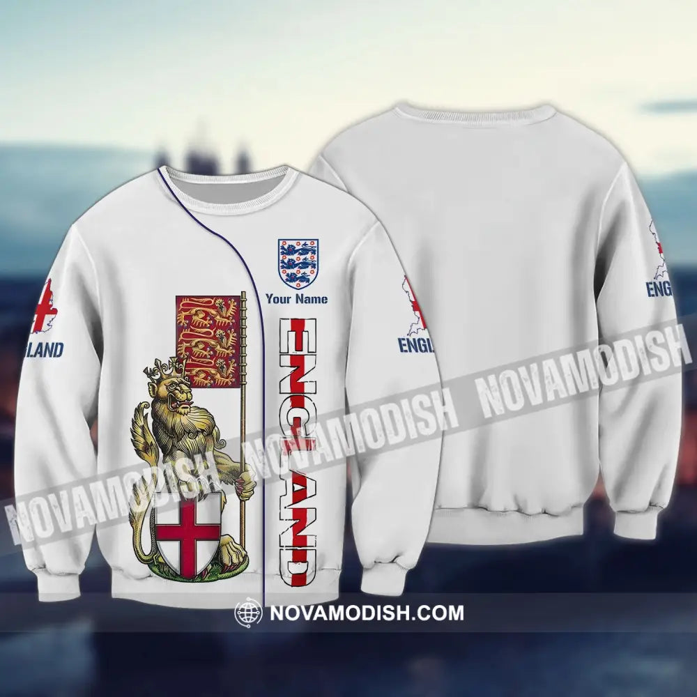 Unisex Shirt - Custom Football Name T-Shirt England The Three Lions Shirt Long Sleeve / S T-shirt