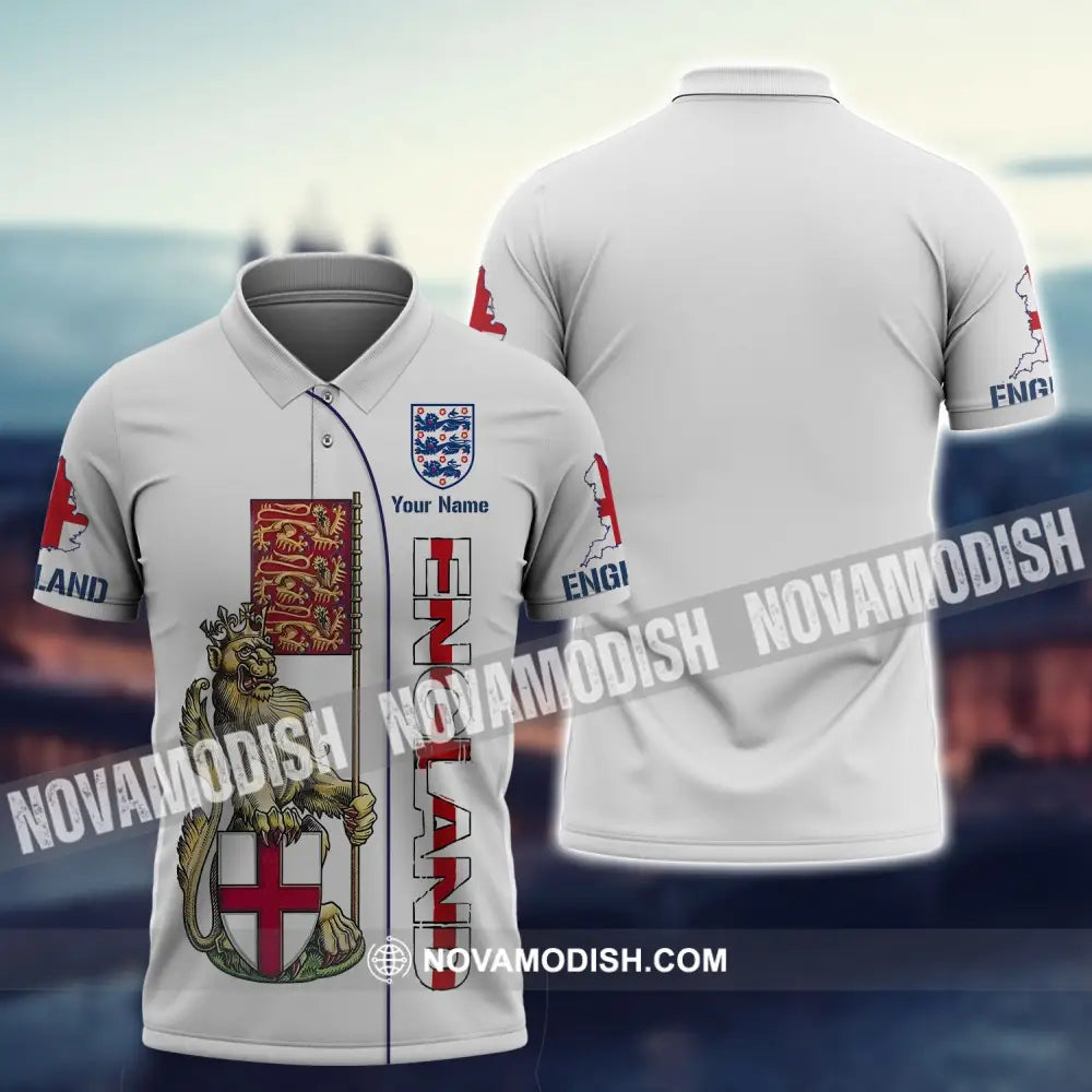 Unisex Shirt - Custom Football Name T-Shirt England The Three Lions Shirt Polo Shirt / S T-shirt