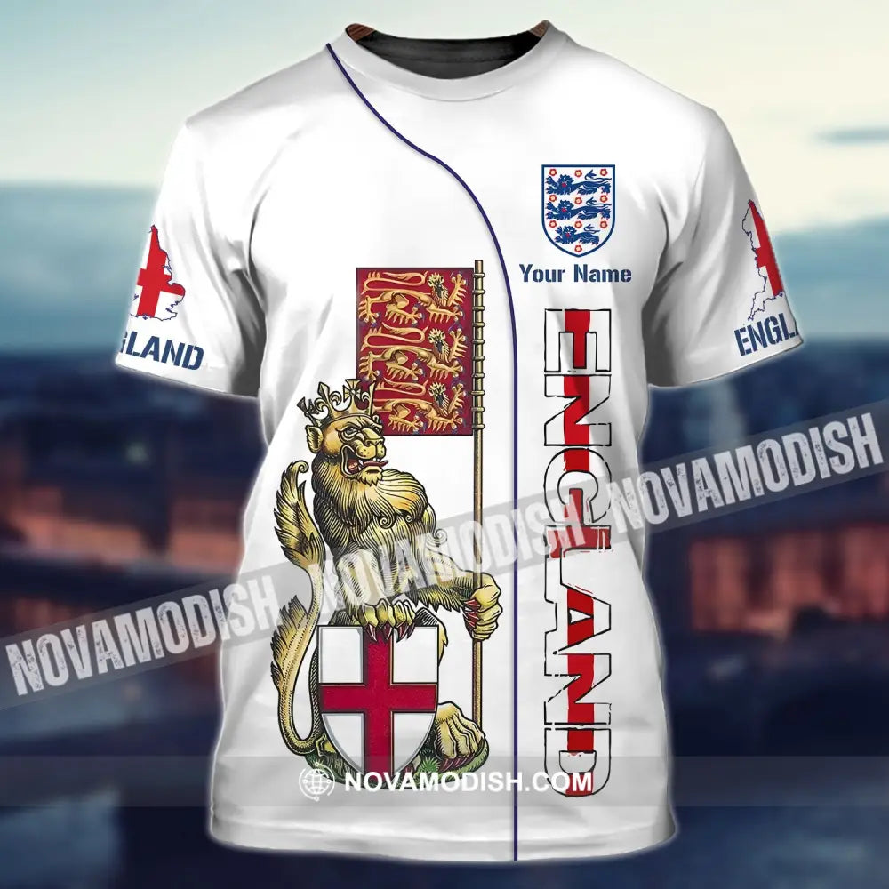 Unisex Shirt - Custom Football Name T-Shirt England The Three Lions Shirt T-Shirt / S T-shirt