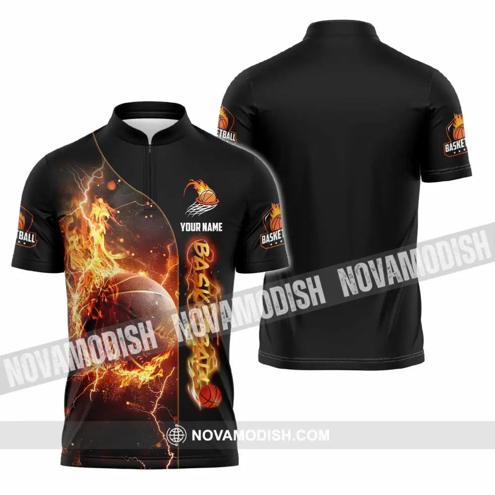 Unisex Shirt - Custom Shirt For Basketball Player Zipper Polo Shirt / S T-shirt