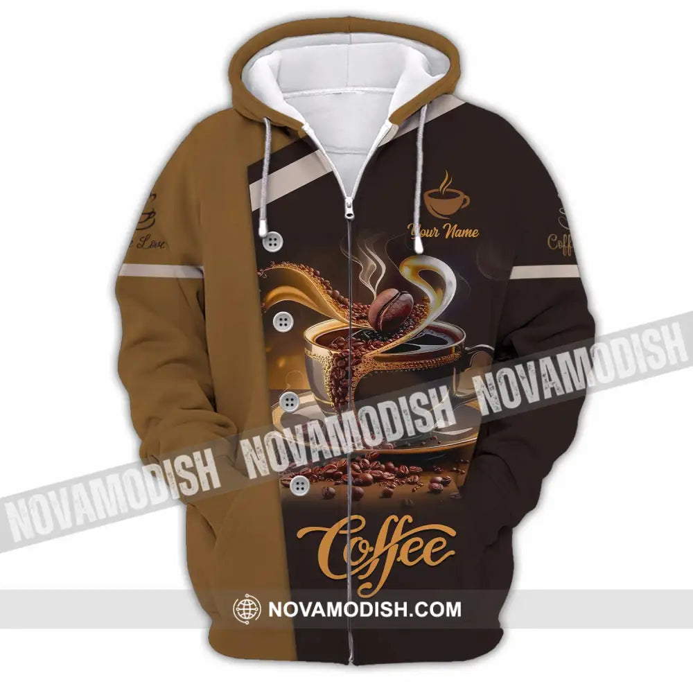 Unisex Shirt - Custom Shirt For Coffee Lover Zipper Hoodie / S T-shirt