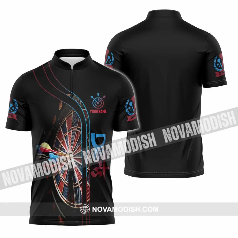 Unisex Shirt - Custom Shirt For Darts Player Zipper Polo Shirt / S T-shirt