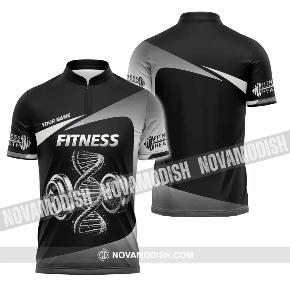 Unisex Shirt - Custom Shirt For Fitness Lover Zipper Polo Shirt / S T-shirt