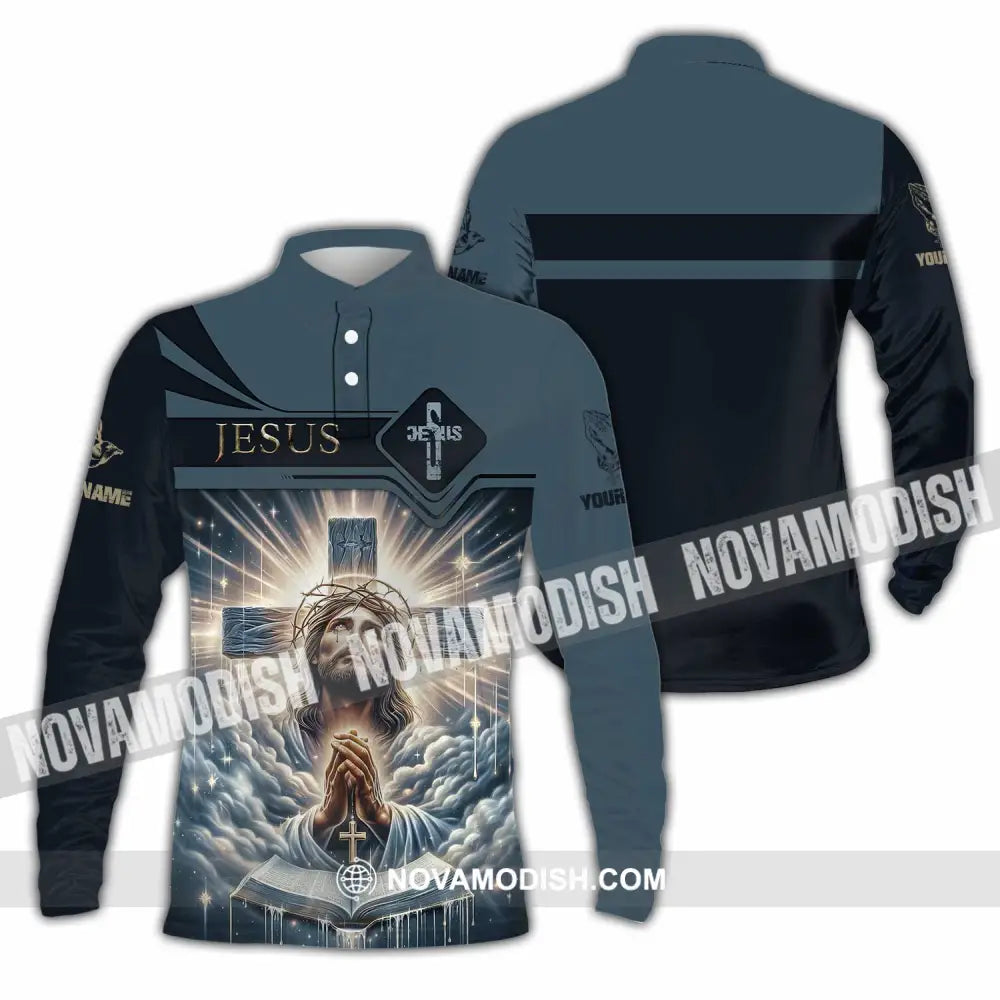 Unisex Shirt - Custom Shirt For Jesus Prayer Long Sleeve Polo / S T-shirt