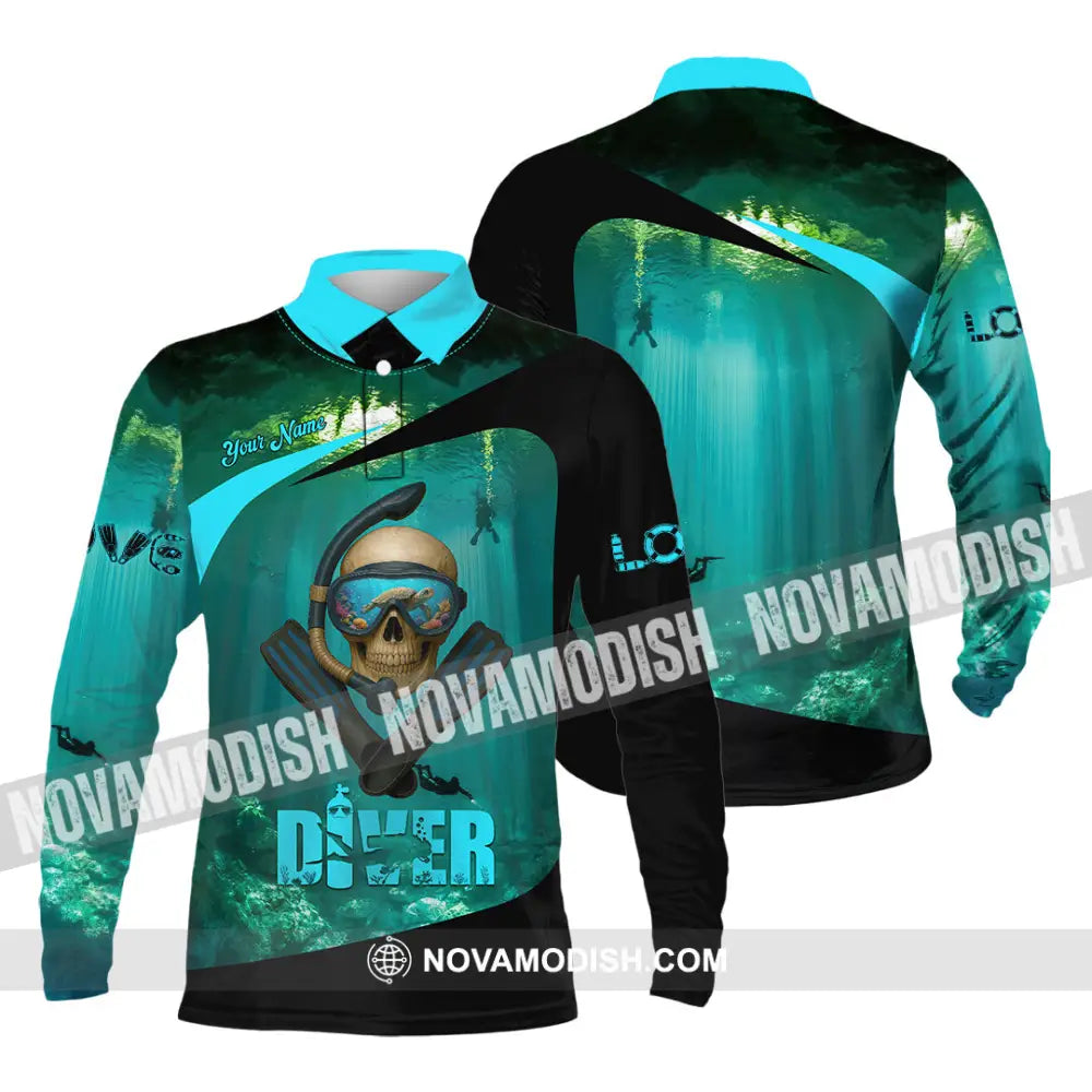 Unisex Shirt - Custom Shirt For Love Diver Long Sleeve Polo / S T-shirt