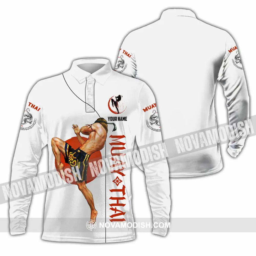 Unisex Shirt - Custom Shirt For Muay Thai Lover Long Sleeve Polo / S T-shirt