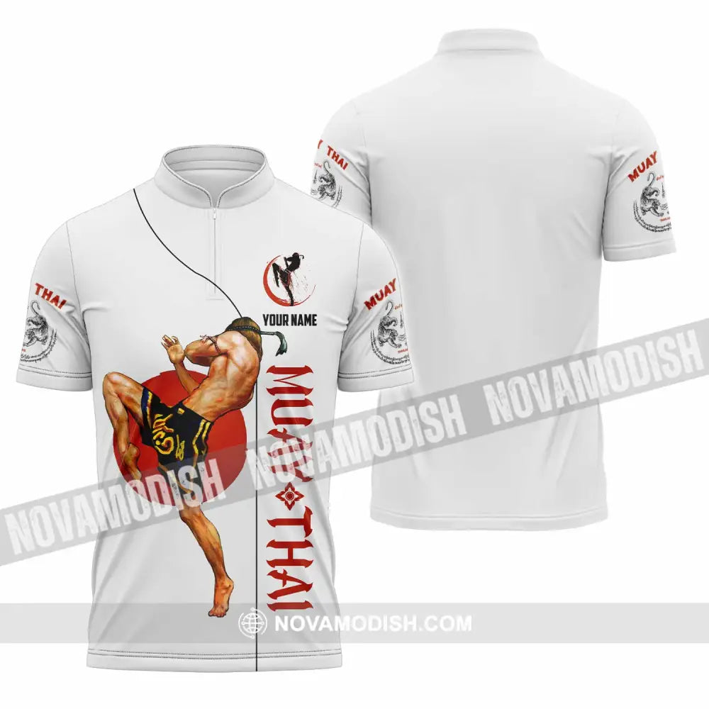 Unisex Shirt - Custom Shirt For Muay Thai Lover Zipper Polo Shirt / S T-shirt