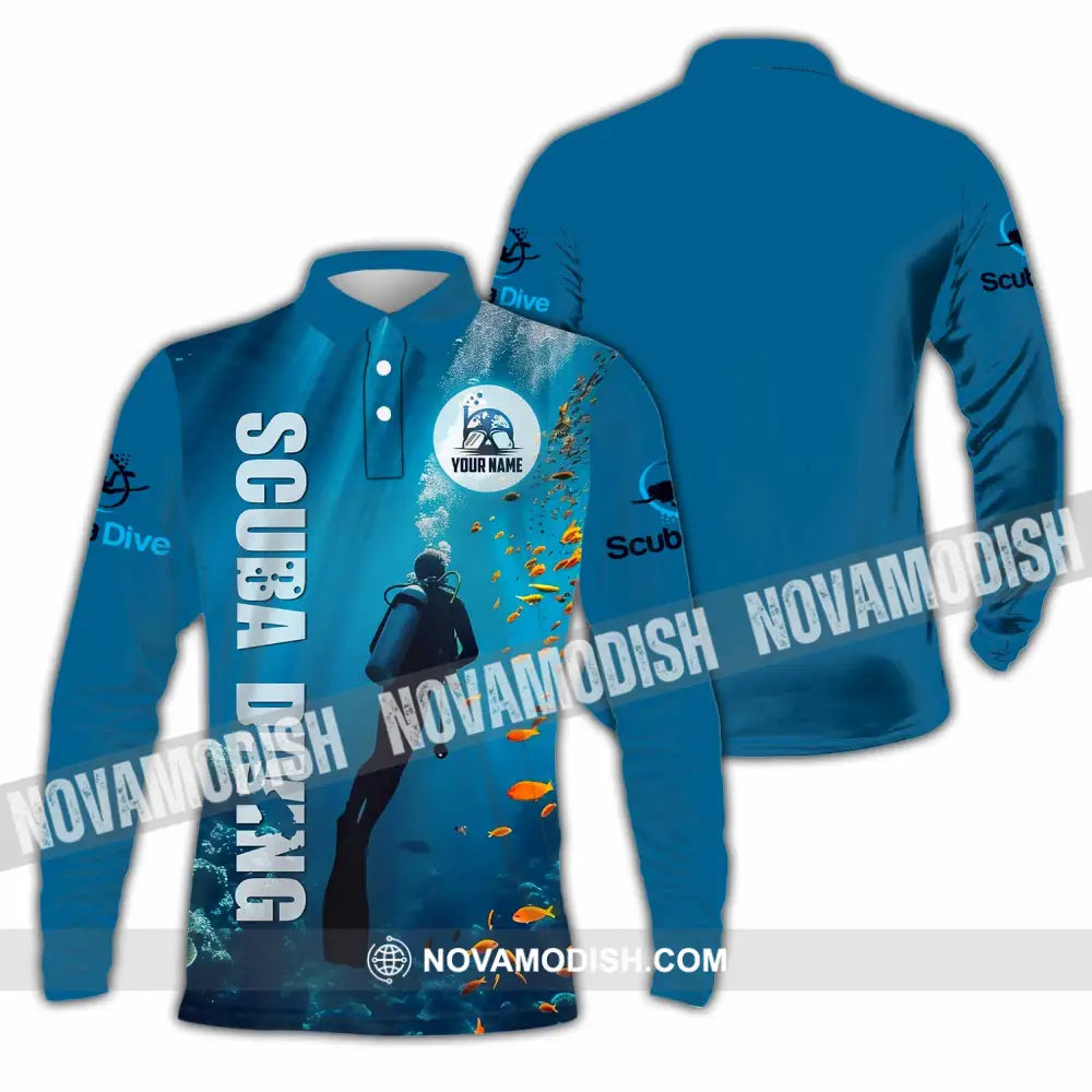 Unisex Shirt - Custom Shirt For Scuba Diving Player Long Sleeve Polo / S T-shirt