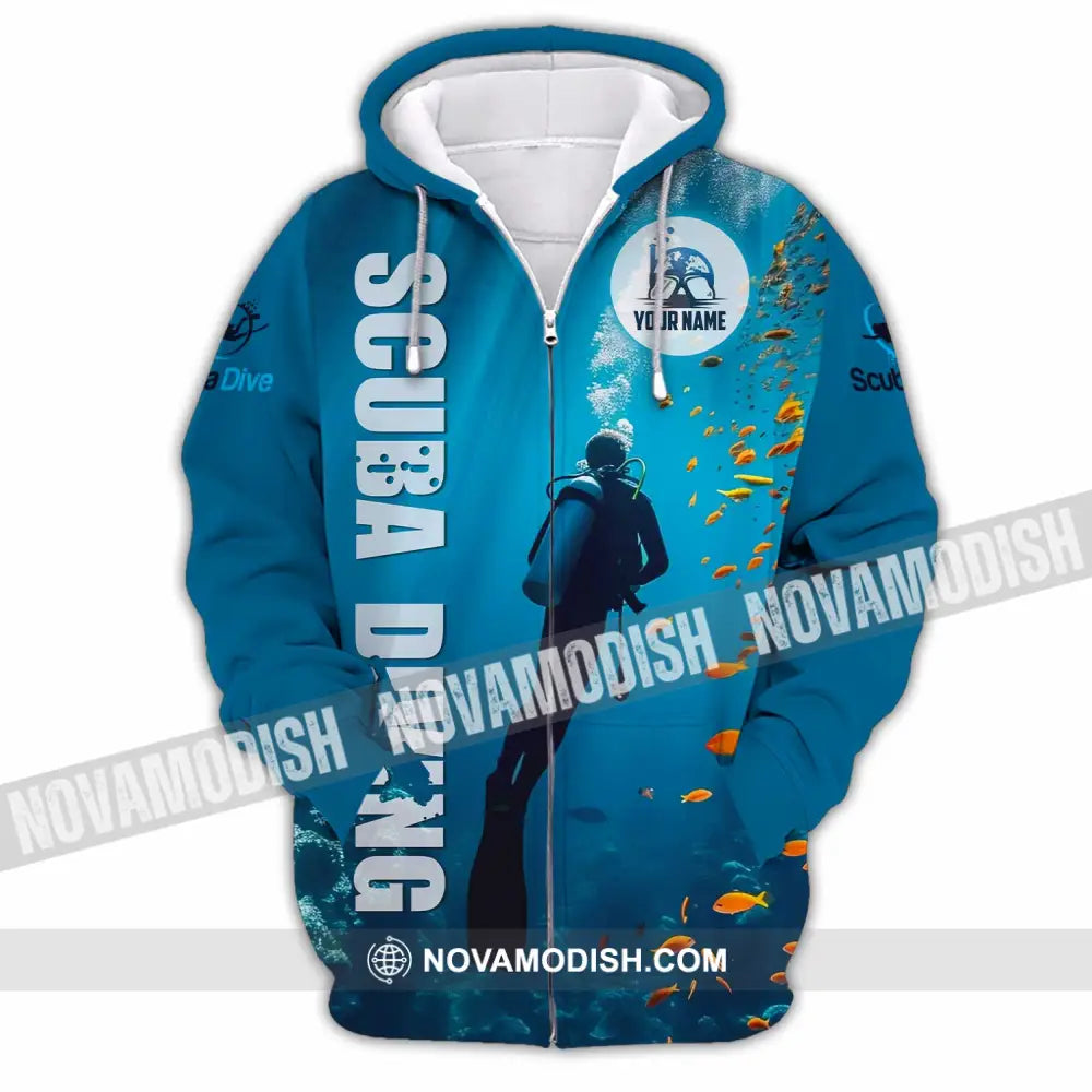 Unisex Shirt - Custom Shirt For Scuba Diving Player Zipper Hoodie / S T-shirt