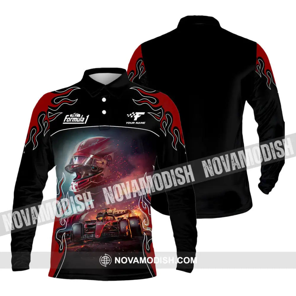 Unisex Shirt - Custom Formula 1 Shirt Long Sleeve Polo / S T-shirt