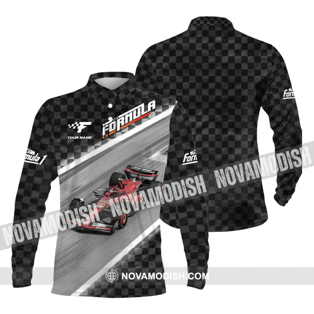 Unisex Shirt - Custom Formula 1 Shirt Long Sleeve Polo / S T-shirt
