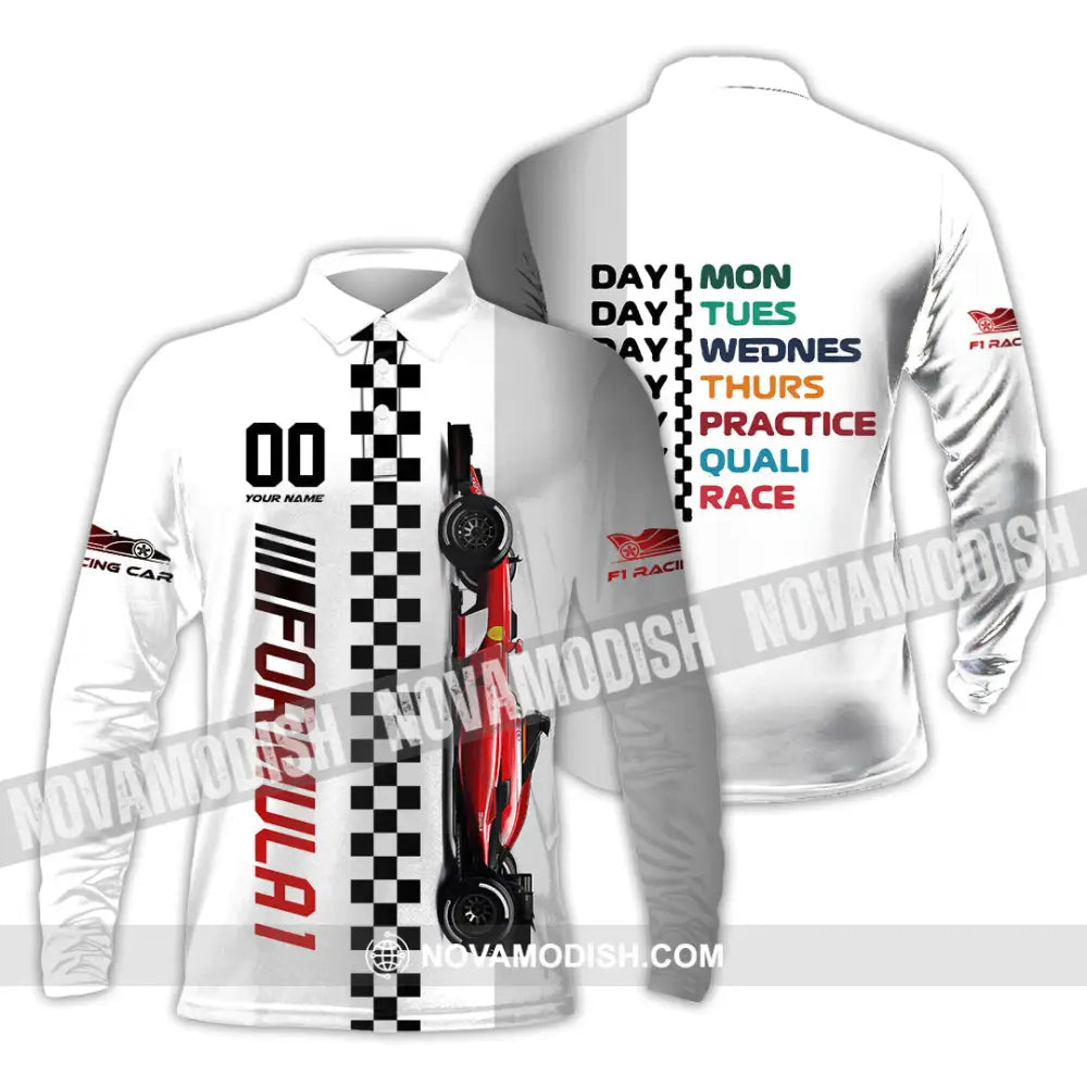 Unisex Shirt - Custom Formula 1 Shirt Long Sleeve Polo / S T-shirt