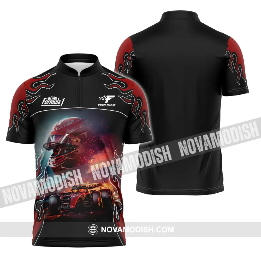 Unisex Shirt - Custom Formula 1 Shirt Zipper Polo Shirt / S T-shirt