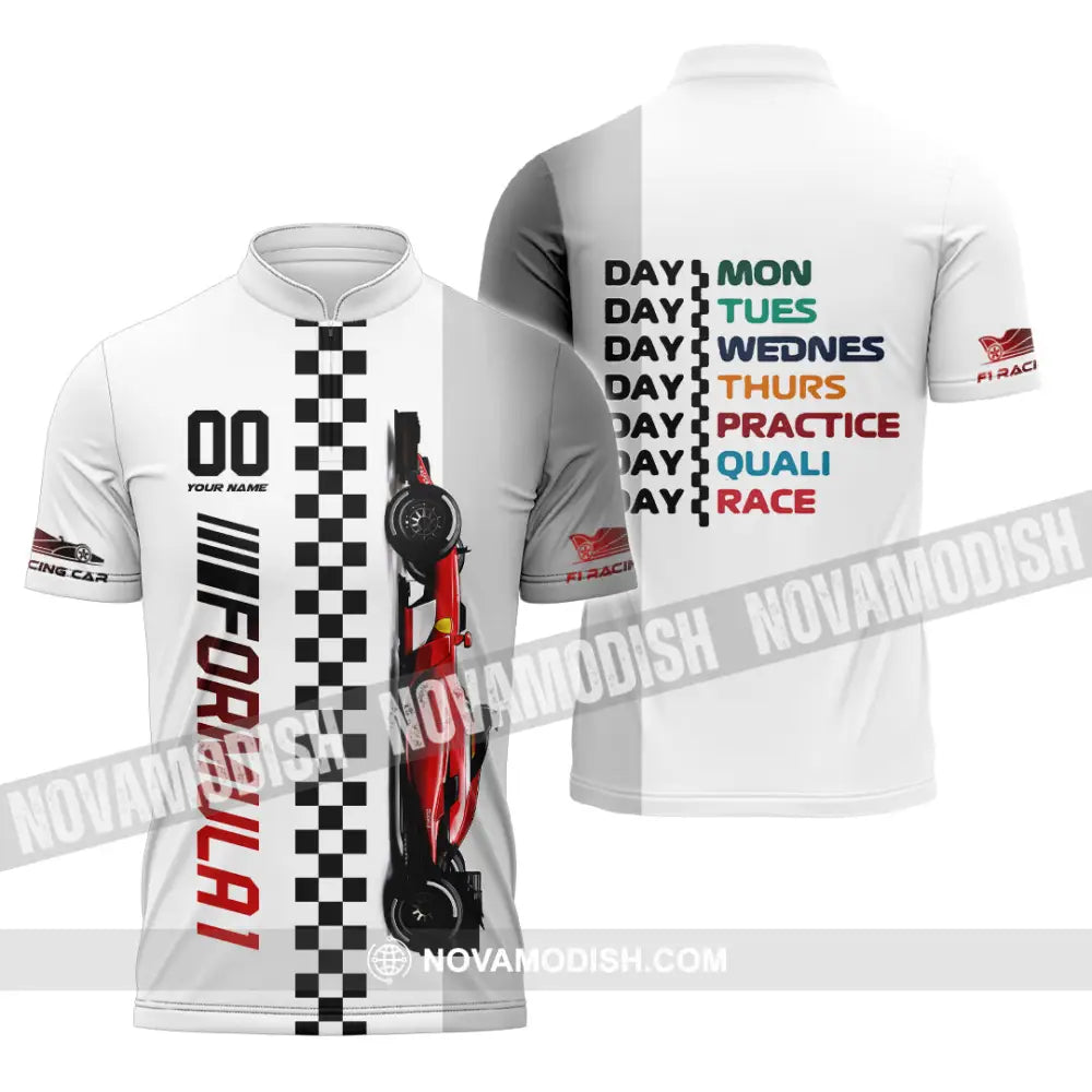 Unisex Shirt - Custom Formula 1 Shirt Zipper Polo Shirt / S T-shirt