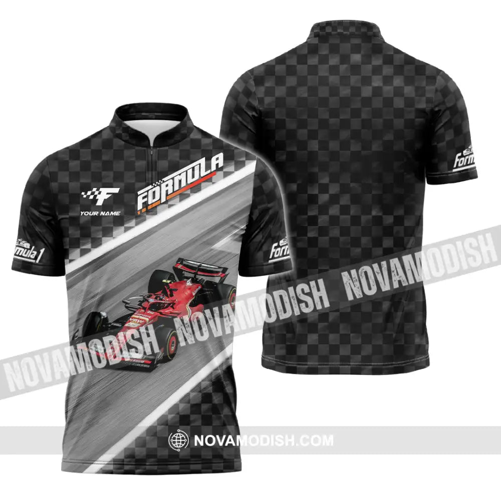 Unisex Shirt - Custom Formula 1 Shirt Zipper Polo Shirt / S T-shirt