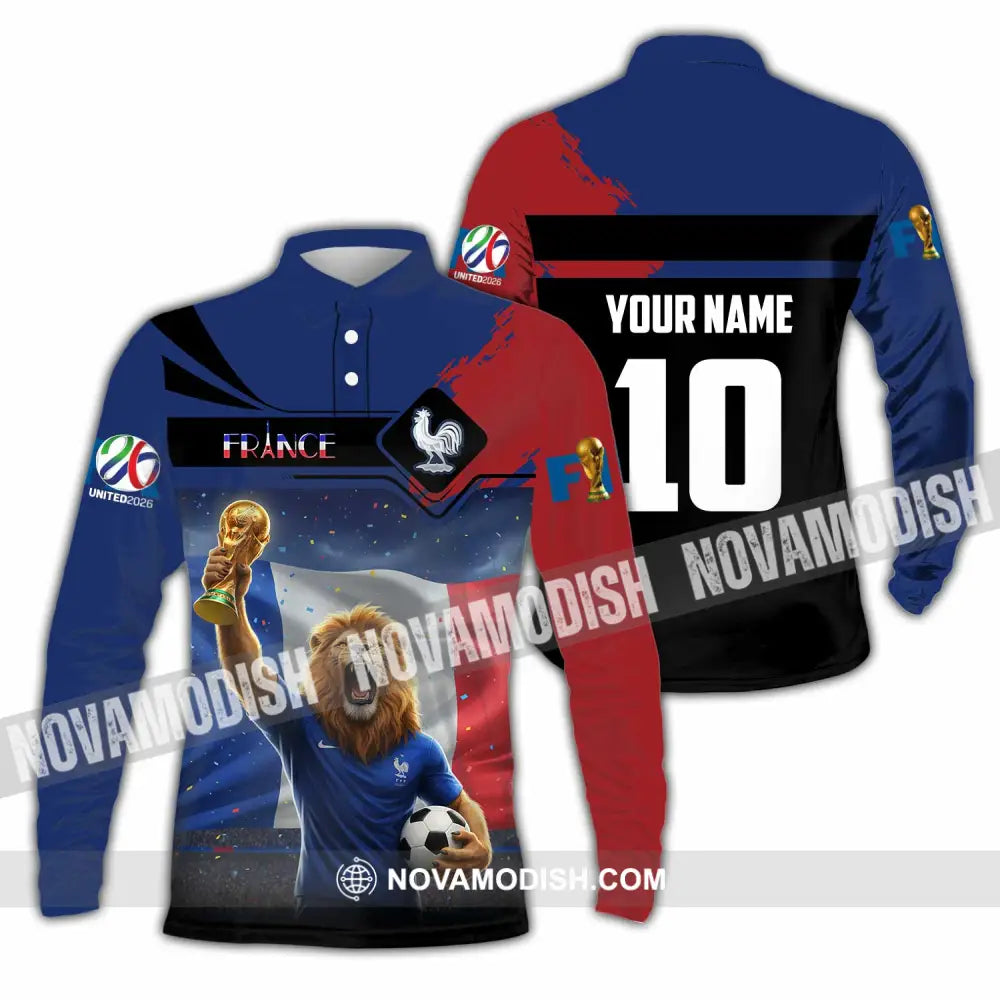 Unisex Shirt - Custom France 3D Shirt Long Sleeve Polo / S T-shirt