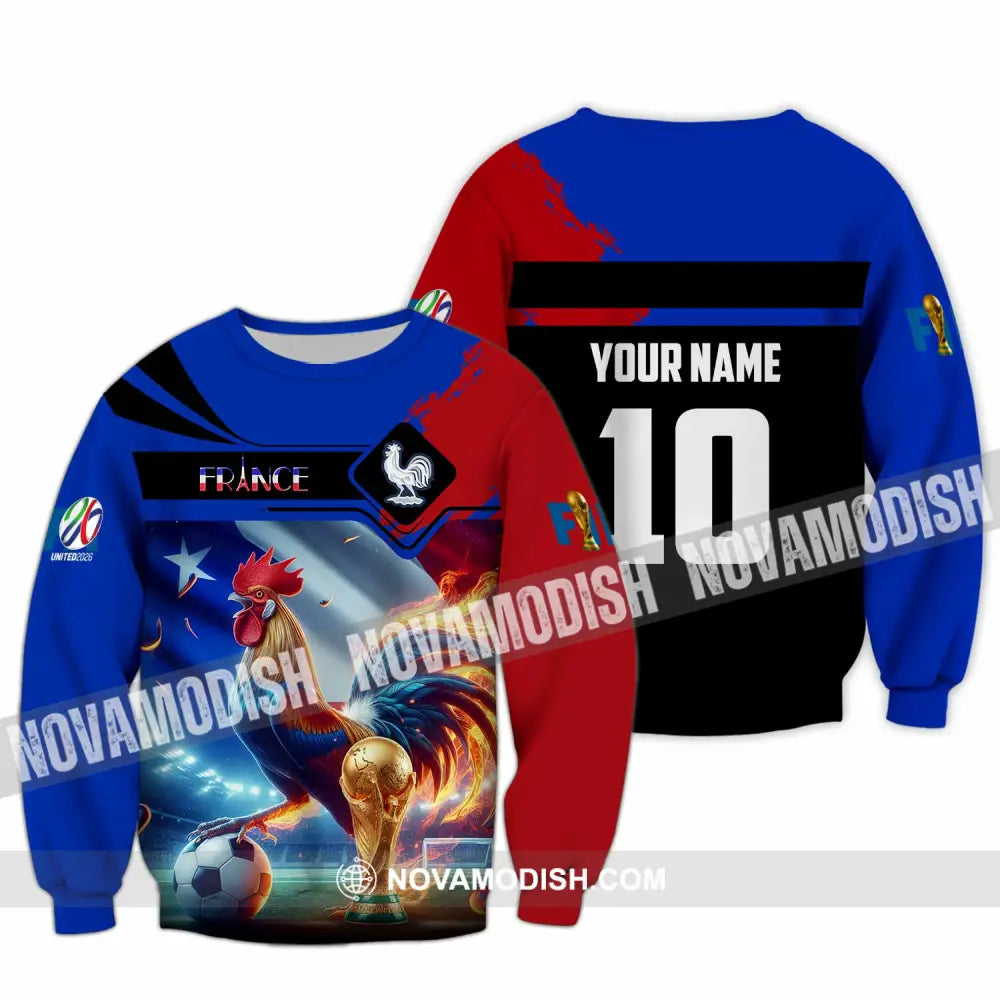 Unisex Shirt - Custom France 3D Shirt Long Sleeve / S T-shirt