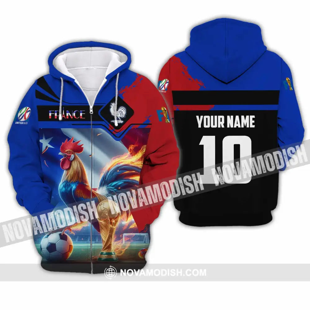 Unisex Shirt - Custom France 3D Shirt Zipper Hoodie / S T-shirt