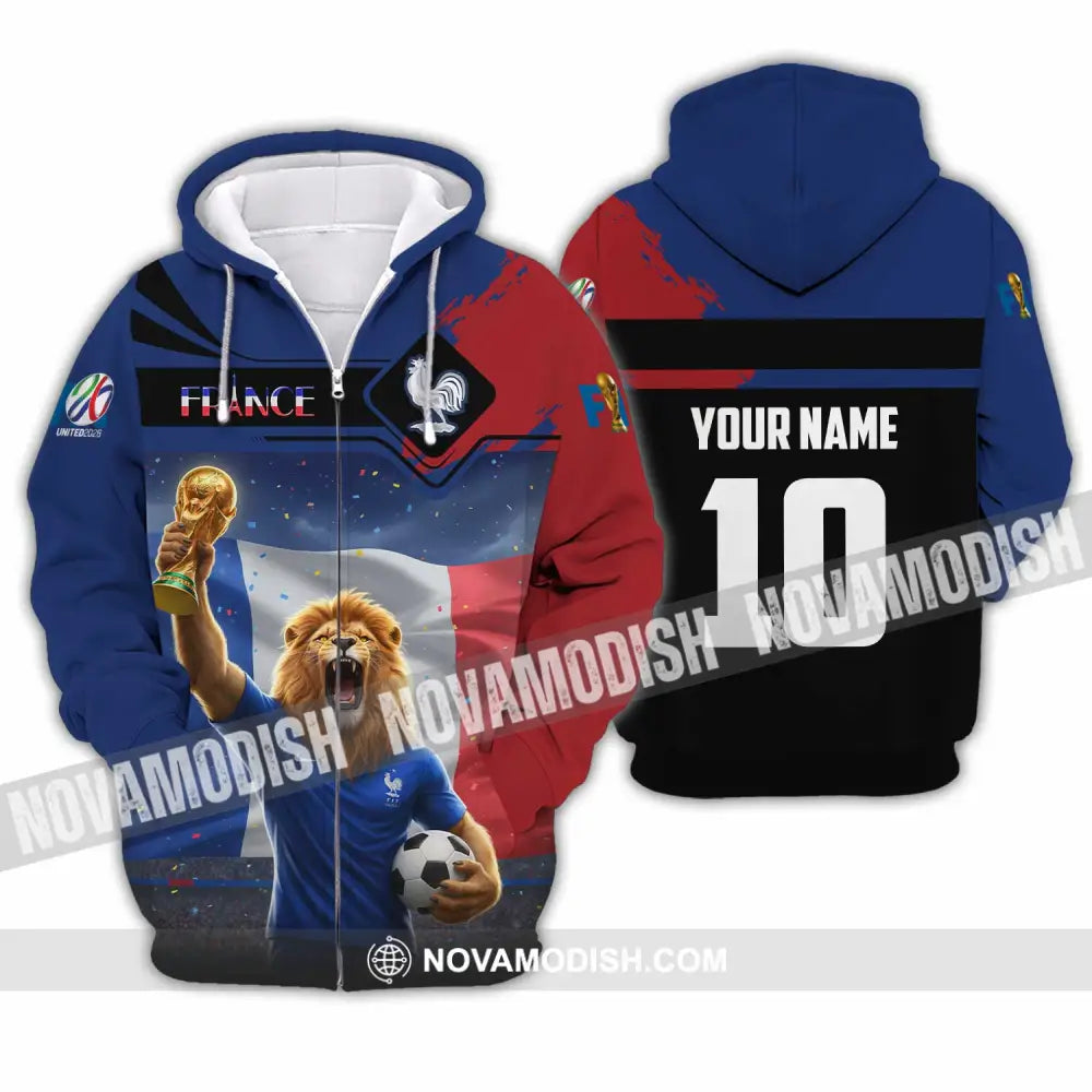 Unisex Shirt - Custom France 3D Shirt Zipper Hoodie / S T-shirt