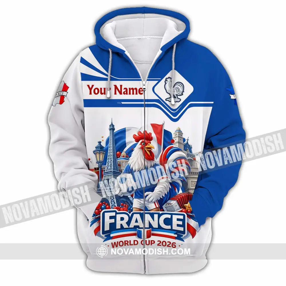 Unisex Shirt - Custom France Fifa World Cup 2026 3D Shirt Zipper Hoodie / S T-shirt