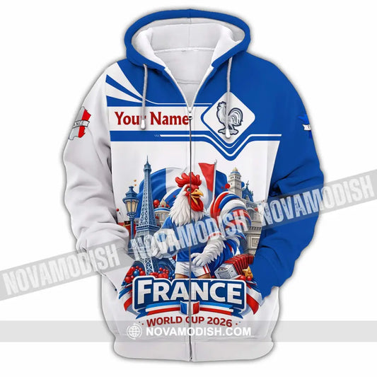 Unisex Shirt - Custom France Fifa World Cup 2026 3D Shirt Zipper Hoodie / S T-shirt