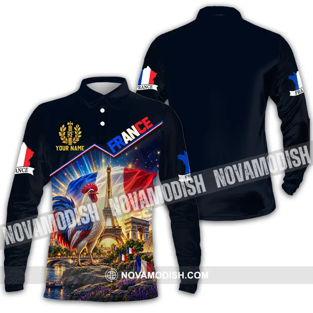 Unisex Shirt - Custom France Shirt - Long Sleeve Polo / S - T-shirt