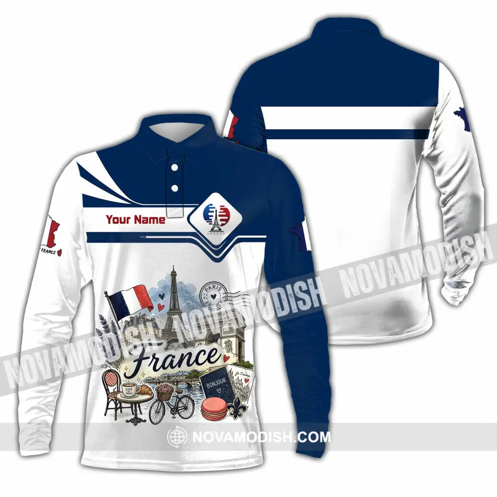 Unisex Shirt - Custom France Shirt - Long Sleeve Polo / S - T-shirt