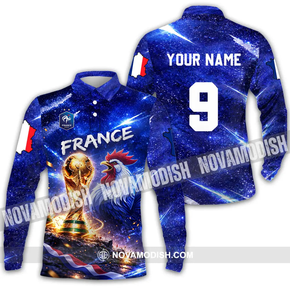 Unisex Shirt - Custom France World Cup 2026 3D Shirt Long Sleeve Polo / S T-shirt